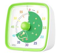 Yunbaoit Visual Timer for Kids & Adults, 60 Minute Dinosaur Countdown Timer with Silent Flash Function, Time Management Tool for Classroom, Home, Kitchen, Office (Green)