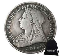 YunBest 1897 United Kingdom Old Coin - British Crown Victoria Queen Coin -UK Old Lucky Coin -Commemorative Coin-Discover History Coins +KaiKBax Bag