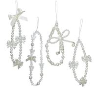 YUNBIAOSEN 4Pcs Phone Charms Strap Camera Charm Strap Pearl Beaded Butterfly Bow Flower Phone Wrist Lanyard Bracelet, Pearl Bracelet Lanyard Keychain Charm for Women