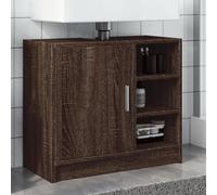 YunCangg Bathroom Sink Cabinet Brown Oak Look Wood Material 63 x 29 x 55 cm with Storage Space and Compartment for Bathroom Furniture Space-Saving and Easy to Clean for Wash Basin and Toilet