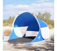 YunCangg Beach Tent Azure Blue Pop-Up Waterproof 190T Polyester with PU Coating 205 x 125 x 90 cm Easy Foldable with Carry Bag for Camping Outdoor Beach Family Holiday Protection
