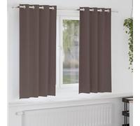YunCangg Blackout Curtains with Rings Dark Brown Polyester 175 x 140 cm 2-Piece for Living Room Bedroom Opaque Thermal Cold Protection Sun Protection with Versatile Hanging Methods