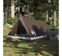 YunCangg Camping Tent 2 Person Brown Waterproof Polyester with PU Coating Lightweight and Compact for Outdoor, Hiking, Trekking, Festival and Camping with E-Connection