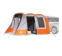 YunCangg Car Tent Grey and Orange Waterproof with 185T Polyester PU Coating, 403 x 325 x 209 cm, Lightweight Camping Tent with Porch, Mosquito Net, Windproof for Outdoor, Festival