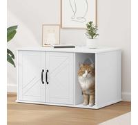YunCangg Cat House White Made of Wood Material 85 x 55 x 50.5 cm, Modern Cat Furniture with Lying Surface and Cave for Scratching, Climbing, Sleeping and Playing in the Room or Balcony