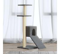 YunCangg Cat Scratching Post with Sisal Scratching Posts, Light Grey, 92 cm, Cat Tree with Platform, Cave and Ramp for Climbing, Scratching, Playing, Rest, Retreat in the Room and on Balcony