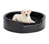 YunCangg Dog Bed Black 69 x 59 x 19 cm with Plush and Faux Leather, Non-Slip Pet Bed with Soft Cushion, Washable Cover, Ideal as a Sleeping Place for Dogs and Cats in the Living Room and Car