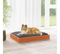 YunCangg Dog Bed Wax Brown Solid Pine Wood 101.5 x 74 x 9 cm Large Sleeping Area for Dogs Indoor Modern Design Stable and Easy to Clean