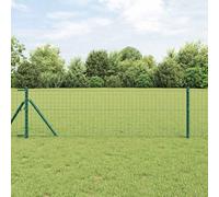 YunCangg Embedded Fence Posts Green Powder Coated Steel Pack of 26 with Plastic Caps and Attachment for Garden Fence, Chain Link Fence, Pasture Fence, Patio, Property Boundary