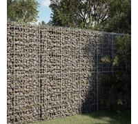 YunCangg Gabion with Lid 150 x 100 x 200 cm Galvanised Iron Stone Basket Robust Rustproof with Spacer Hooks and Tool-Free Assembly Ideal for Garden Patio Balcony as Privacy Screen and Decoration