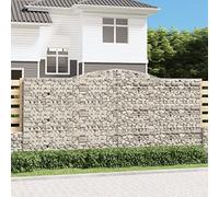 YunCangg Gabions with High Arch Galvanised Iron 400 x 30 x 180/200 cm Sturdy Wire Baskets with Mesh Size 5 x 10 cm for Garden Patio Balcony Decorative Wind Protection Barrier Pack of 15