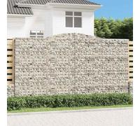 YunCangg Gabions with High Arch, Pack of 5, 400 x 50 x 220/240 cm, Galvanised Iron, Sturdy Wire Baskets with 3.5 mm Diameter, Decorative Garden Barrier for Patio, Balcony, Outdoor Wind Protection
