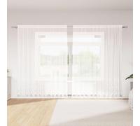YunCangg Lace Curtain Floral White Polyester 200 x 300 cm with Opaque Privacy Screen and Thermal Effect for Living Room Bedroom Children's Room Curtain with Eyelet, Loop, Ruffle Tape