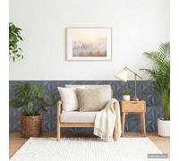 YunCangg Origami Wall Panels, Grey, Pack of 24, 50 x 50 cm, XPS Foam, 3D Design, Lightweight Wall Cladding for Interior Wall, Ceiling, Living Room, Hallway, Renovation, Refurbishment with Easy