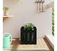 YunCangg Planter Slatted Fence Design Black Solid Pine Wood 40 x 40 x 40 cm Versatile Container for Flowers and Herbs Ideal for Garden, Balcony, Patio, Indoor and Outdoor Use
