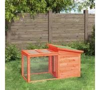 YunCangg Rabbit Hutch Brown Solid Pine Wood 100.5 x 54 x 55 cm with Outdoor Enclosure, Safe Run and Protection for Rabbits, Guinea Pigs, Rodent Aviary, with Roof and Grille