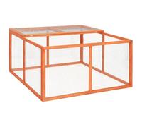 YunCangg Rabbit Hutch Solid Wood Fir 124 x 120 x 60 cm with Steel Wire Mesh Small Animal Cage for Rabbits and Guinea Pigs, Run with Roof, Protection and Safety in the Garden