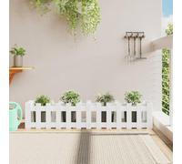 YunCangg Raised Bed Slatted Fence Design, White, Made of Solid Pine Wood, 150 x 30 x 30 cm, Versatile Planter for Garden, Balcony, Patio, Ideal for Flowers, Herbs, Cultivation and Decoration