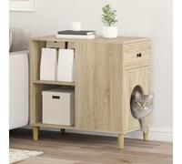YunCangg Sonoma Cat House Wood Material 72 x 42.5 x 70 cm with Lying Surface and Cave, Scratching Furniture Scratching Barrel, Scratching Board for Climbing, Scratching, Sleeping, Rest, Play in Home