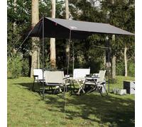YunCangg Tarp Grey and Orange 300 x 294 cm Waterproof 185T Polyester with PU Coating, Foldable, Lightweight with Carry Bag, Versatile for Camping, Outdoor, Trekking, Festival, Bivouac