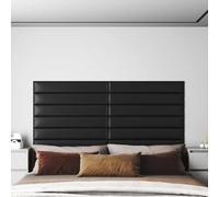 YunCangg Wall Headboards, Pack of 12, 90 x 15 cm, Black Fabric Wall Cladding Panel, Interior Wall Decoration, Renovation, Refurbishment with Structure for Living Room, Hallway, Bathroom and Kitchen
