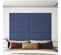 YunCangg Wall Headboards, Pack of 12, 90 x 30 cm, Blue Fabric Wall Cladding Panel, Interior Wall Decoration, Refurbishment, Renovation with Mounting for Living Room, Bedroom, Hallway