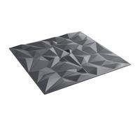 YunCangg Wall Panels Pack of 12 Amethyst Grey 50 x 50 cm XPS Foam Lightweight 3D Design for Interior Wall Living Room Bedroom Hallway Easy Assembly and Custom Cuts