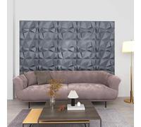 YunCangg Wall Panels, Pack of 48, Diamond Grey, 50 x 50 cm, XPS Foam 3D Panel, Wall Cladding for Interior Wall, Ceiling, Living Room, Hallway, Renovation, Refurbishment with Easy Assembly and Can Be