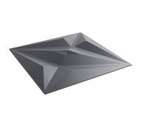 YunCangg Wall Panels Star Grey 24 Pieces 50 x 50 cm XPS Foam 3D Wall Cladding for Interior Wall, Ceiling, Living Room, Hallway, Easy to Assemble, DIY Cut, Decorative Structure, Renovation