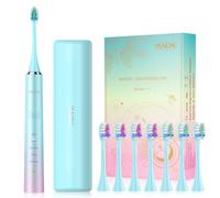 YUNCHI Electric Toothbrushes for Adults and Kids, USB-C Rechargeable Sonic Toothbrush with 5 Modes and 2 Minutes Smart Timer, Soft Bristles 8 Brush Heads and Travel Case, Y7 Blue