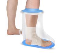 YUNCHI Waterproof Foot Cover for Shower Dressings for Wounds Bandages for Ankle Plaster Tattoo Non Slip Cast Protectors for Showering for Adults Reusable (M Foot)