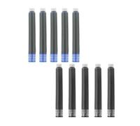 YUNCHUN 10PCS Fountain Pen Ink Refills, 2.6 mm Ink Cartridges Sets for Hongdian, Pen Ink Writing Supplies International Standard Ink Refills, Smooth Writing, Large Capacity and Easy Carry Black + Blue
