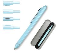YUNCHUN 4 in 1 Multicolour Ballpoint Pen+Pencil, Medium Point Metal Writing Pen, Retractable 0.5mm Mechanical Pencil, Multifunction Journaling Pen with 3 Colour Ink, Gift Set for Men & Women, Blue