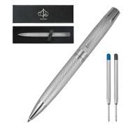 YUNCHUN Executive Pens for Men, Medium Point Ball Point Pen Set for Men Gift, Heavy Duty Ball Pen for Writing, Retractable Metal Ballpoint Pen for Journaling, Ballpoint Pen Blue Ink with Rough Lozenge