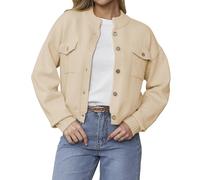 YUNDAI Womens Cardigans Cozy Long Sleeve Lightweight Cute Button Down Jackets Coats Ladies Tops Knitted Crew Neck Cardigan for Women UK, 2X-Large Apricot