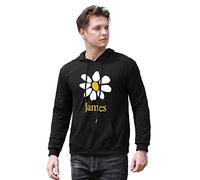 YUNDONG Men's James Band 80s 90s Alternative Rock Music Top Sit Down Laid Printed Hoodies Long Sleeve Pullover Loose Hoody Sweatershirt Black XL