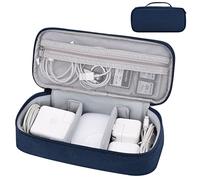 Yundoor Electronics Organizer Travel Case, Carrying Pouch Bag for Travel Essentials, for Cable, Charging Cord (Navy Blue)