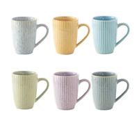 Yundu 16 oz/500ml Coffee Mugs Set of 6, Large Coffee Cups, Ceramics Mug with Handle, Cups foe Latte, Tea, Cappucino - Assorted Colors
