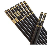 YUNDUOJIA Chopsticks Reusable ，Glass Fiber Chopsticks Dishwasher Safe, 9.5 Inch Black Chopsticks （5 Pairs Gift Set）