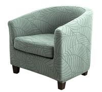 YUNDUOKEJI Stretch Tub Chair Slipcover 2 Piece Club Chair Slipcover Furniture Protector Cover Sofa Slipcover Jacquard Club Chair Slipcover(Color:Green)