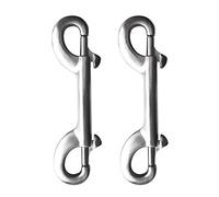Yundxi 2pcs Stainless Steel Diving Double End Bolt Snap Buckle Metal Clip Snap Hook Keychain Key Holder Heavy Duty Metal Bolt Snap (Silver, 90mm)