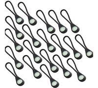 Yundxi Night Glow Zipper Pulls Glow-in-The-Dark Zipper Extension Zipper Pulls Zip Tags Cord Pulls Kit Markers for Coats, Jackets, Rucksacks and Tent Zippers (Black 20 Pieces)