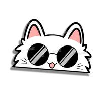 YUNEX 5.1 Inch Funny Gojo Cat Peeker Anime Car Stickers Window Laptop Bumper Trunk Campervan Vinyl Wrap Decals JDM Accessories