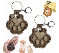 YUNFAN 2pcs Dog Hair Collector Keychain,Charm Memorial Storage Box,Cat Hair Collector Keychains,Pet Fur Keepsake KeyChain,Portable Pet Hairs Storage,Leather Keychains,Dogs Paw Pendant Hanging(B)