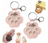 YUNFAN 2pcs Dog Hair Collector Keychain,Charm Memorial Storage Box,Cat Hair Collector Keychains,Pet Fur Keepsake KeyChain,Portable Pet Hairs Storage,Leather Keychains,Dogs Paw Pendant Hanging(E)