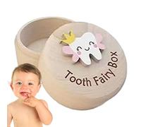 YUNFANG Tooth Box - Wooden Dropped Tooth Keepsake Storage Box - Keepsake Gift for Boy or Girl, Teeth Container for Birthday Baby Shower, Tooth Saver