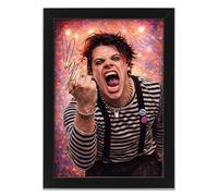 Yungblud Art Styled Signed Poster Print - Limited Edition Autograph Fan Gift, Collectible Memorabilia Wall Art Merchandise - Idols World Tour & Bludfest Tribute (A4 Framed)
