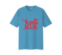 Yungblud Men's Deadhappy Back Print Cotton T-Shirt in Light Blue | Size: Large Yungblud Light Blue L