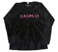 Yungblud Scratch Logo Dip Dye Long Sleeve Unisex T-Shirt in Black | Size: Large Yungblud Black L