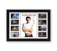 YUNGBLUD Signed Poster Print - Framed Limited Edition (1 of 999) Alternative Rock Memorabilia - Dominic Harrison Autograph Reprint (A4 Framed)